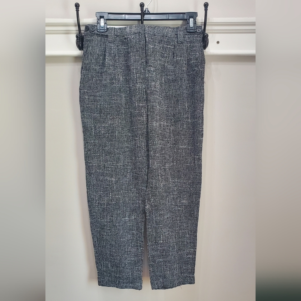 TOPSHOP TEXTURED HIGH RISE WIDE LEG CROPPED DRESS PANTS WITH POCKETS